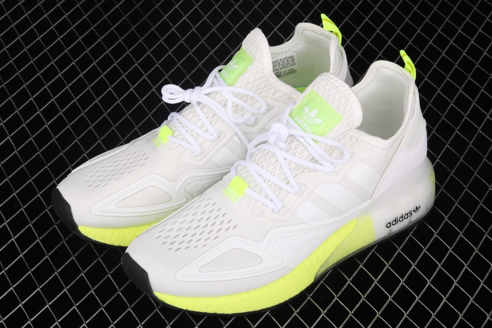 adidasUnisex ZX 2K Boost - Cloud White/Solar Yellow