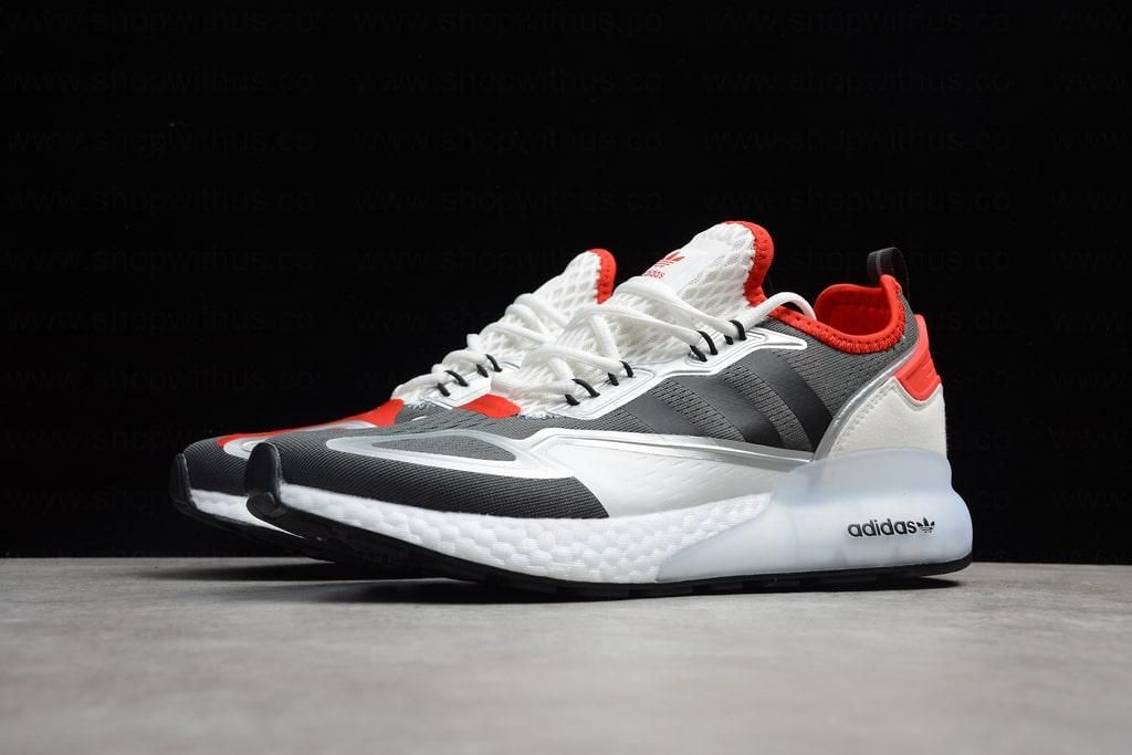 adidasUnisex ZX 2K Boost - White/Black-Solar Red