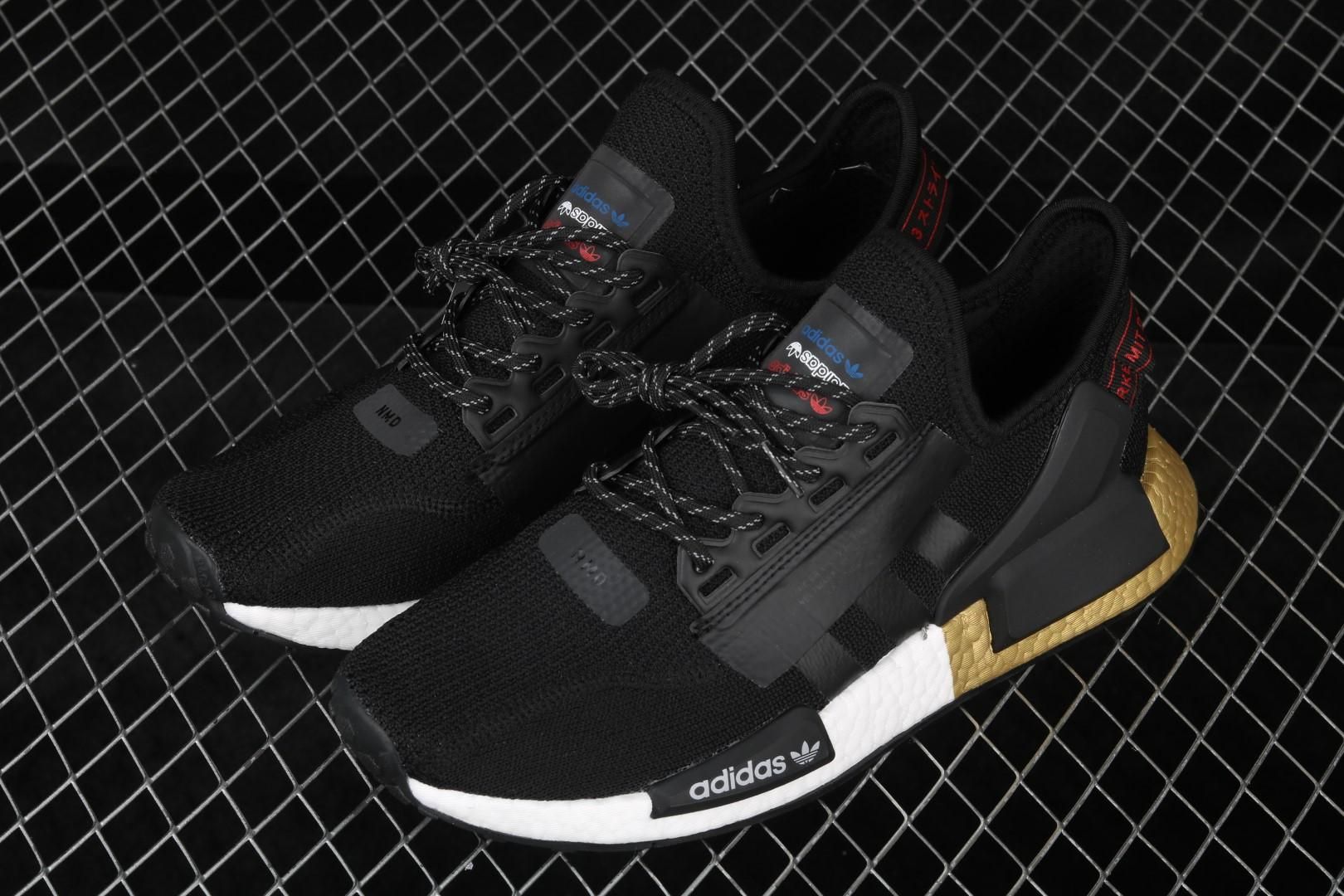 adidasUnisex NMD V2 - Core Black/Gold Metallic