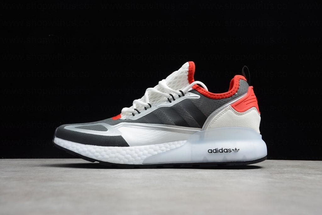 adidasUnisex ZX 2K Boost - White/Black-Solar Red