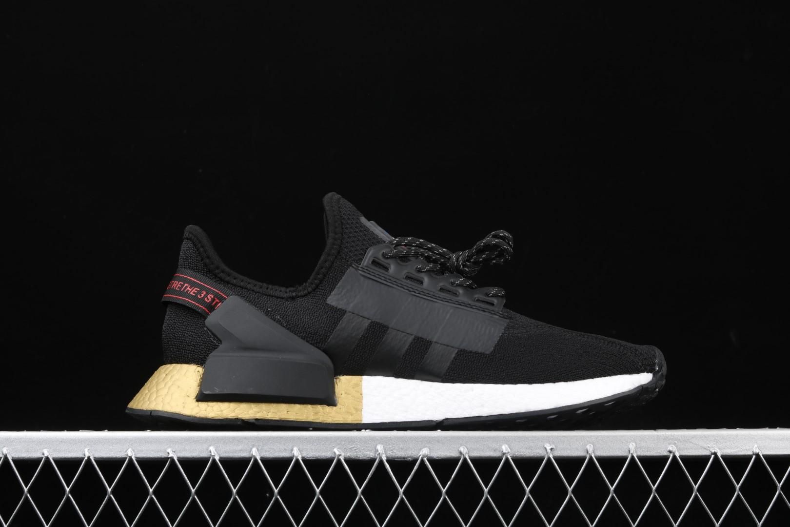 adidasUnisex NMD V2 - Core Black/Gold Metallic
