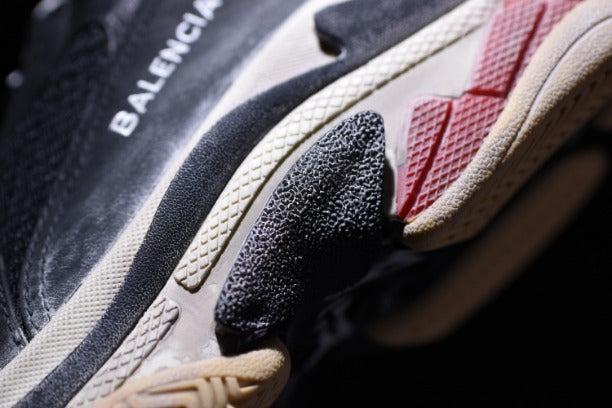 BalenciagaUnisex Triple S Mesh Nubuck and Leather Sneakers - Black/Red