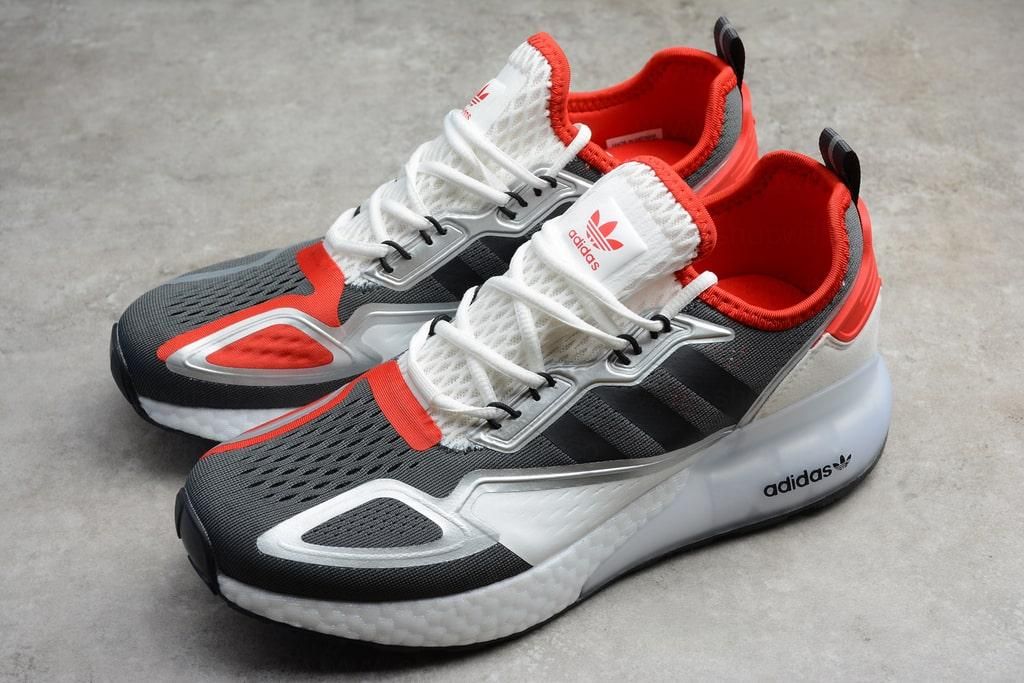 adidasUnisex ZX 2K Boost - White/Black-Solar Red