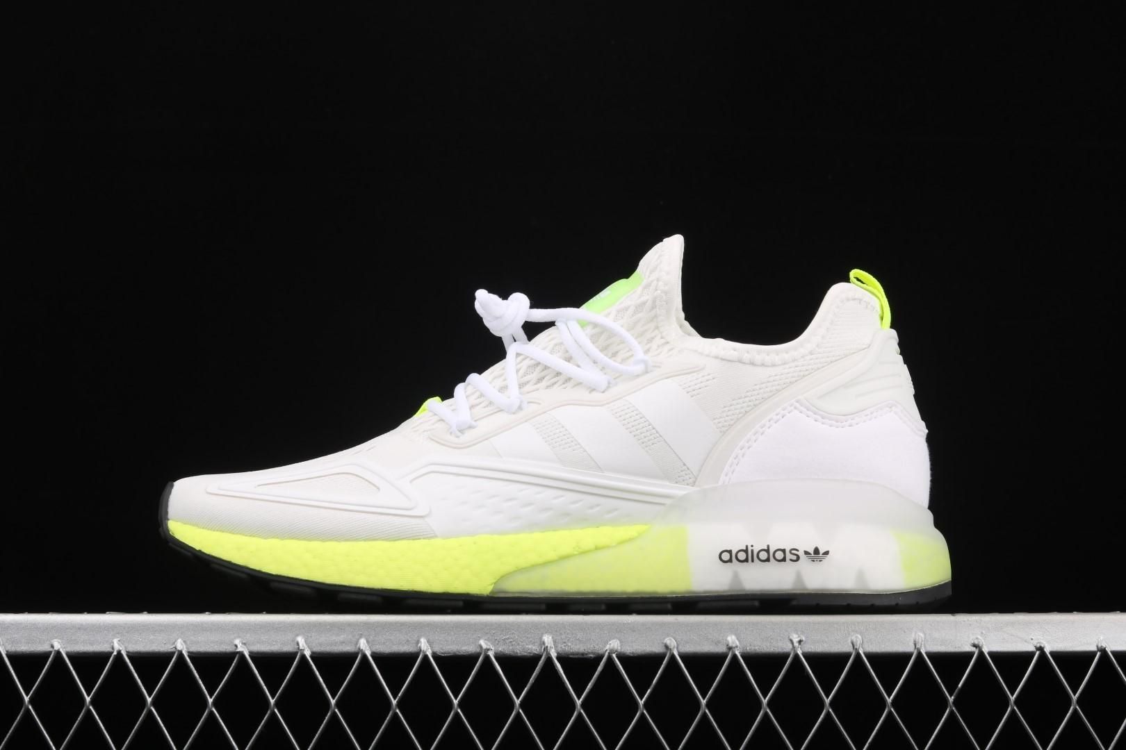 adidasUnisex ZX 2K Boost - Cloud White/Solar Yellow