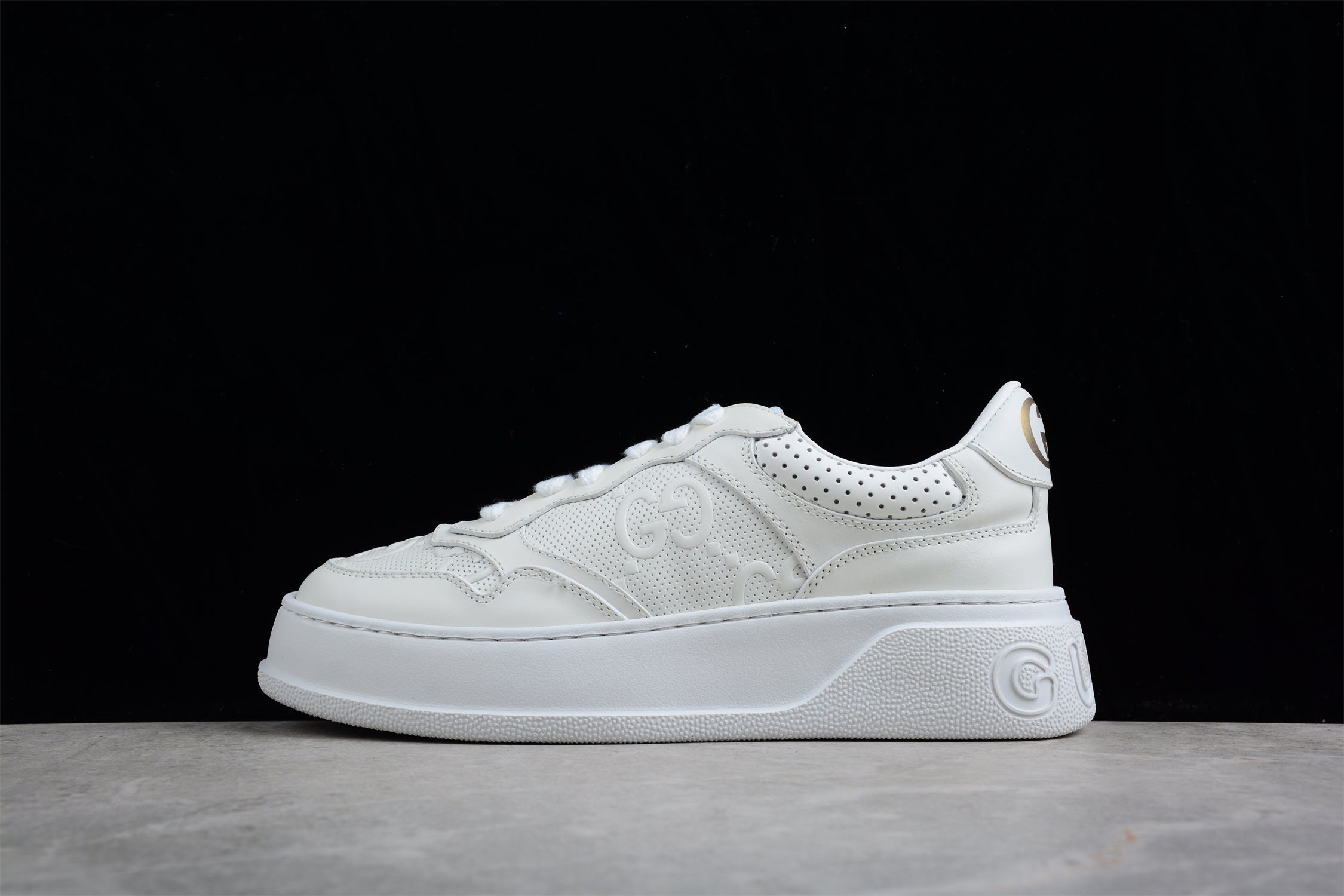 GucciUnisex Embossed GG Logo - White