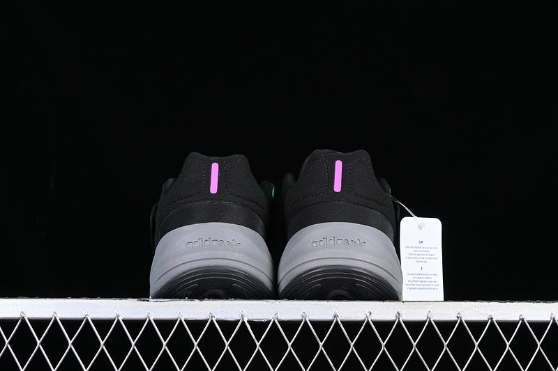 adidasUnisex Ozelia - Black Purple/Screaming Green