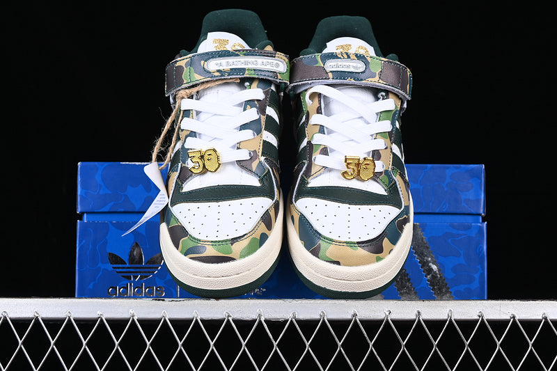 AdidasUnisex BAPE x Forum Low 84 -30th Anniversary - Green Camo