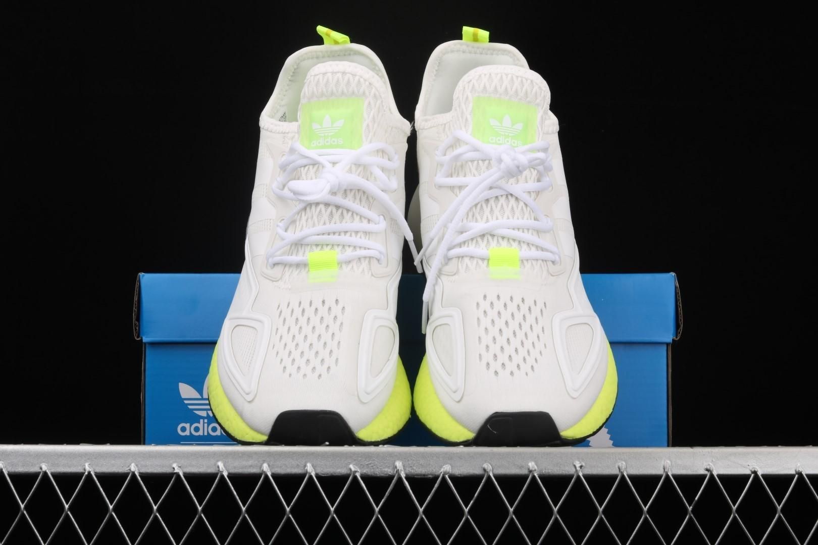 adidasUnisex ZX 2K Boost - Cloud White/Solar Yellow