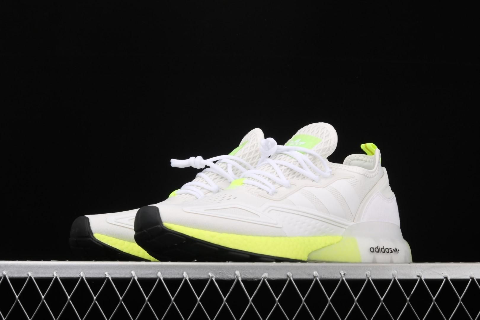 adidasUnisex ZX 2K Boost - Cloud White/Solar Yellow