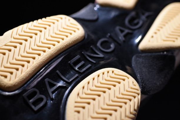 BalenciagaUnisex Triple S Mesh  Nubuck and Leather Sneakers - Black/Red